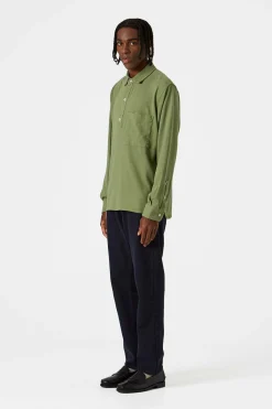 Hombre Edmmond Studios Andy Shirt Plain Olive