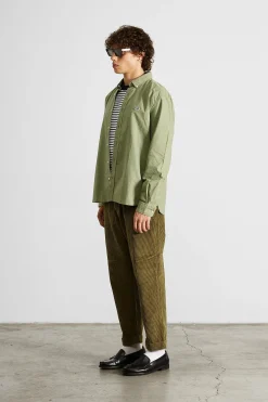 Hombre Edmmond Studios Bd Shirt Oxford Plain Olive