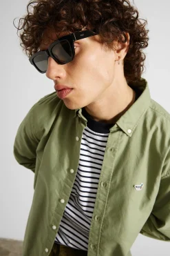 Hombre Edmmond Studios Bd Shirt Oxford Plain Olive