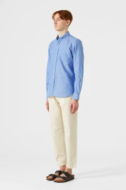 Hombre Edmmond Studios Bold Shirt Vertical Stripes Blue