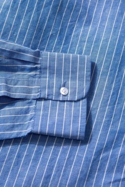 Hombre Edmmond Studios Bold Shirt Vertical Stripes Blue