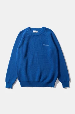 Hombre Edmmond Studios Canale Sweater Plain Blue