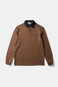 Hombre Edmmond Studios College Polo Plain Brown