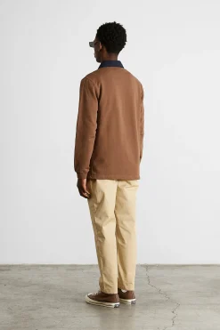 Hombre Edmmond Studios College Polo Plain Brown
