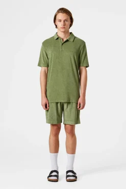 Hombre Edmmond Studios Contrast Terry Shorts Plain Olive