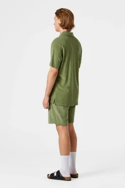 Hombre Edmmond Studios Contrast Terry Shorts Plain Olive