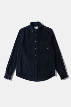 Hombre Edmmond Studios Cord Shirt Plain Navy