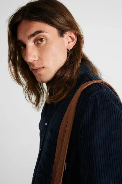 Hombre Edmmond Studios Cord Shirt Plain Navy