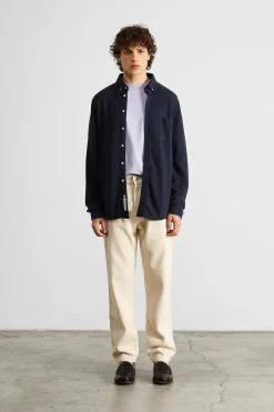 Hombre Edmmond Studios Crisp Shirt Plain Navy