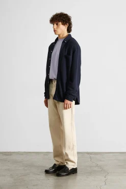 Hombre Edmmond Studios Crisp Shirt Plain Navy