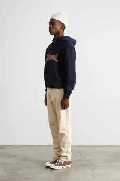 Hombre Edmmond Studios Curly Hoodie Plain Navy