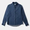 Hombre Edmmond Studios Day Shirt Denim Plain Stonewash