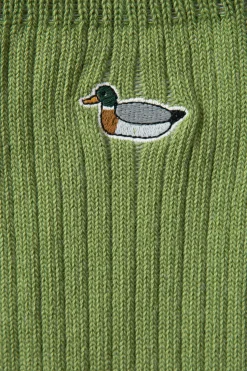 Hombre Edmmond Studios Duck Socks Plain Green