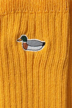 Hombre Edmmond Studios Duck Socks Plain Mustard