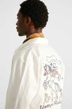 Hombre Edmmond Studios Embroidery Jacket Plain Off White