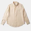 Hombre Edmmond Studios Linen Shirt Plain Beige