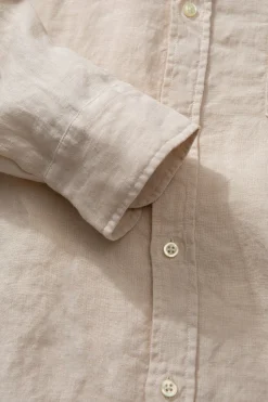 Hombre Edmmond Studios Linen Shirt Plain Beige