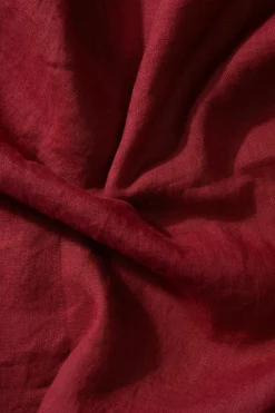 Hombre Edmmond Studios Linen Shirt Plain Bordeaux