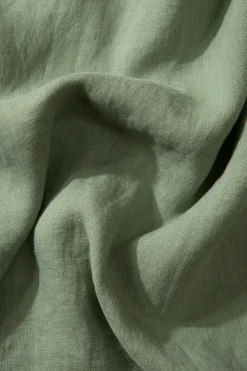 Hombre Edmmond Studios Linen Shirt Plain Olive