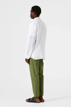 Hombre Edmmond Studios Linen Shirt Plain White