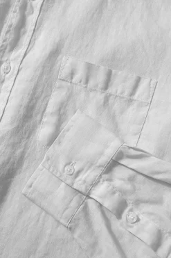 Hombre Edmmond Studios Linen Shirt Plain White