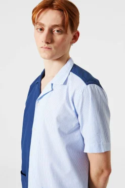 Hombre Edmmond Studios Middle Shirt Colour Block Navy