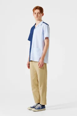 Hombre Edmmond Studios Middle Shirt Colour Block Navy