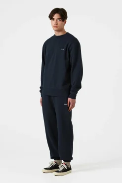 Hombre Edmmond Studios Mini Logo Pants Plain Navy
