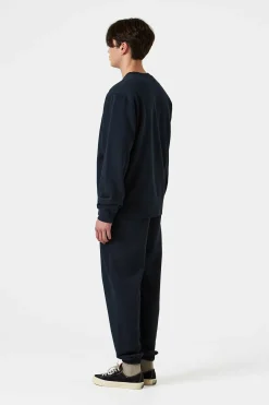 Hombre Edmmond Studios Mini Logo Pants Plain Navy