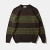 Hombre Edmmond Studios Multi Stripes Sweater Plain Brown