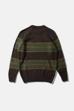 Hombre Edmmond Studios Multi Stripes Sweater Plain Brown