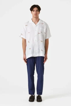 Hombre Edmmond Studios Murano Seersucker Pants Plain Navy