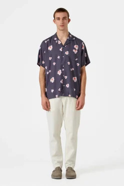 Hombre Edmmond Studios Orchid Short Sleeve Plain Navy