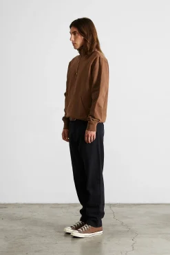 Hombre Edmmond Studios Page Zip Plain Brown