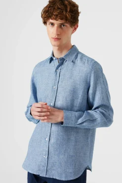 Hombre Edmmond Studios Port Shirt Plain Blue