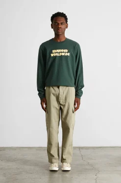 Hombre Edmmond Studios Puff Ls Plain Dk Green