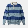 Hombre Edmmond Studios Rugby Knitted Polo Plain Blue