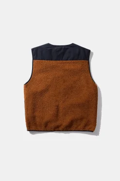 Hombre Edmmond Studios Shearling Vest Plain Brown