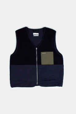 Hombre Edmmond Studios Shearling Vest Plain Navy