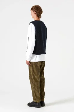 Hombre Edmmond Studios Shearling Vest Plain Navy