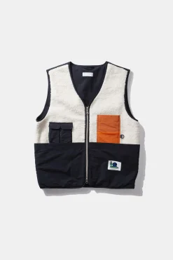 Hombre Edmmond Studios Shearling Vest Plain Off White