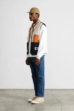 Hombre Edmmond Studios Shearling Vest Plain Off White