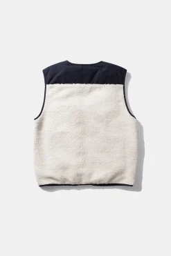 Hombre Edmmond Studios Shearling Vest Plain Off White