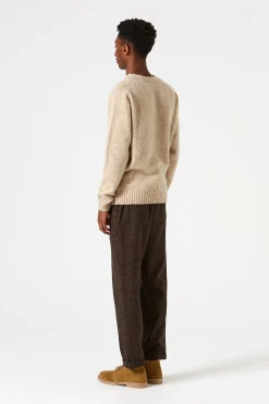 Hombre Edmmond Studios Shetland Sweater Plain Beige