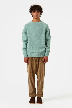 Hombre Edmmond Studios Shetland Sweater Plain Turquoise