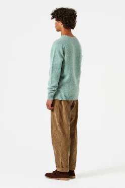 Hombre Edmmond Studios Shetland Sweater Plain Turquoise