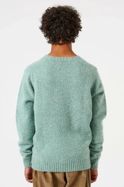 Hombre Edmmond Studios Shetland Sweater Plain Turquoise