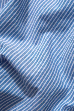 Hombre Edmmond Studios Striped Linen Shirt Plain Light Blue