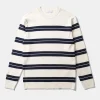 Hombre Edmmond Studios Striped Sweater Plain Beige