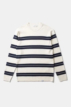 Hombre Edmmond Studios Striped Sweater Plain Beige